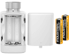 De thermostaatknop werkt op twee meegeleverde AA penlite batterijen. Deze gaan gemiddeld 3 jaar mee voordat ze leeg zijn.