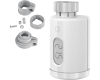 De thermostaatknop is eenvoudig te installeren en past op standaard M30 afsluiters. Met de meegeleverde adapters past de thermostaatknop ook op Danfoss RA, RAV en RAVL afsluiters.