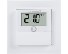 De temperatuursensor is uitgevoerd in 55 x 55 mm formaat en kan geintegreerd worden in systeem 55 schakelmateriaal van bekende merken.