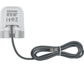 De stappenmotor wordt met een reeds voorgemonteerd stekkertje aangesloten op een van de kanalen van de Homematic IP proportionele zoneregelaar.