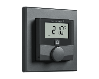 De thermostaat is draadloos en stuurt Homematic IP thermostaatknoppen, zoneregelaars en schakelaars voor elektrische verwarmingen aan.