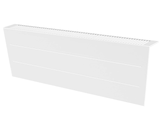Stijlvolle metalen radiatorbekleding en design front met duurzame poedercoating in kleur wit, RAL 9010. Geschikt voor 2000 Watt liggende elektrische radiator. Kan eenvoudig over de radiator geplaatst worden, zonder boren of schroeven.