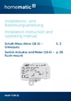 Handleiding van Homematic IP Inbouw schakel module 2750 Watt - met energiemeter