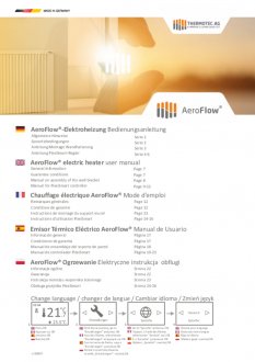 Handleiding van Thermotec Aeroflow elektrische radiator met thermostaat 650 watt