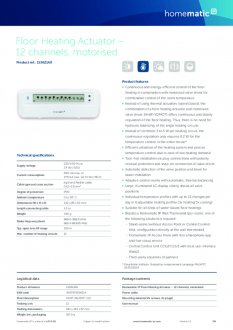 Datasheet van Homematic IP Zoneregelaar 12 kanalen - proportioneel