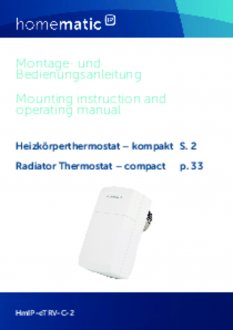 Handleiding van Homematic IP Slimme thermostaatknop compact