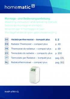 Handleiding van Homematic IP Slimme thermostaatknop compact plus