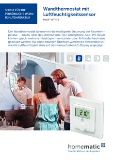 Datasheet van Homematic IP Thermostaat