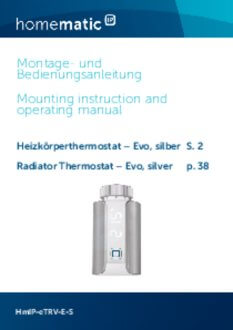 Handleiding van Homematic IP Slimme thermostaatknop Evo zilver