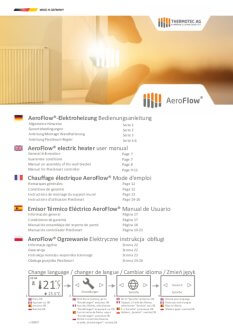 Handleiding van Thermify liggende elektrische radiator met thermostaat 2000 watt