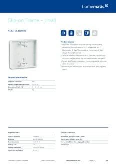 Datasheet van Homematic IP Smal montagevlak