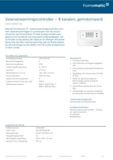 Datasheet van Homematic IP Zoneregelaar 8 kanalen - proportioneel