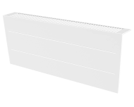 Stijlvolle metalen radiatorbekleding en design front met duurzame poedercoating in kleur wit, RAL 9010. Geschikt voor 1600 Watt liggende elektrische radiator. Kan eenvoudig over de radiator geplaatst worden, zonder boren of schroeven.